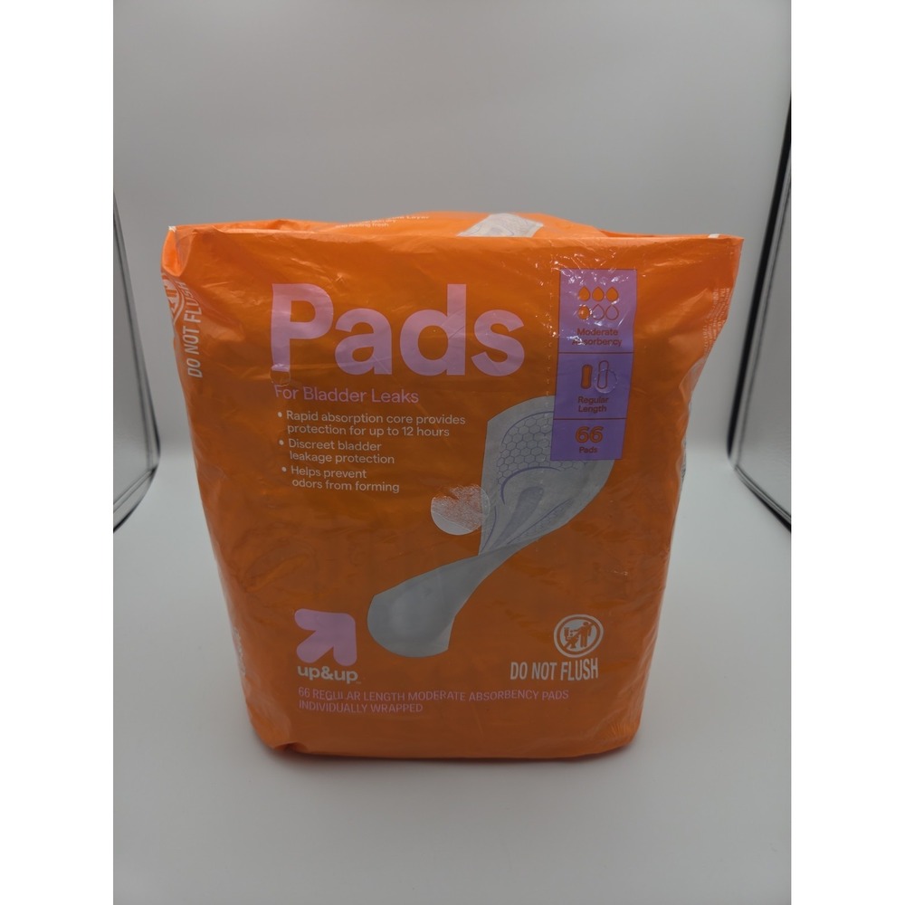 Incontinence Pads - Moderate Absorbency - Regular - 66ct